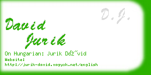 david jurik business card